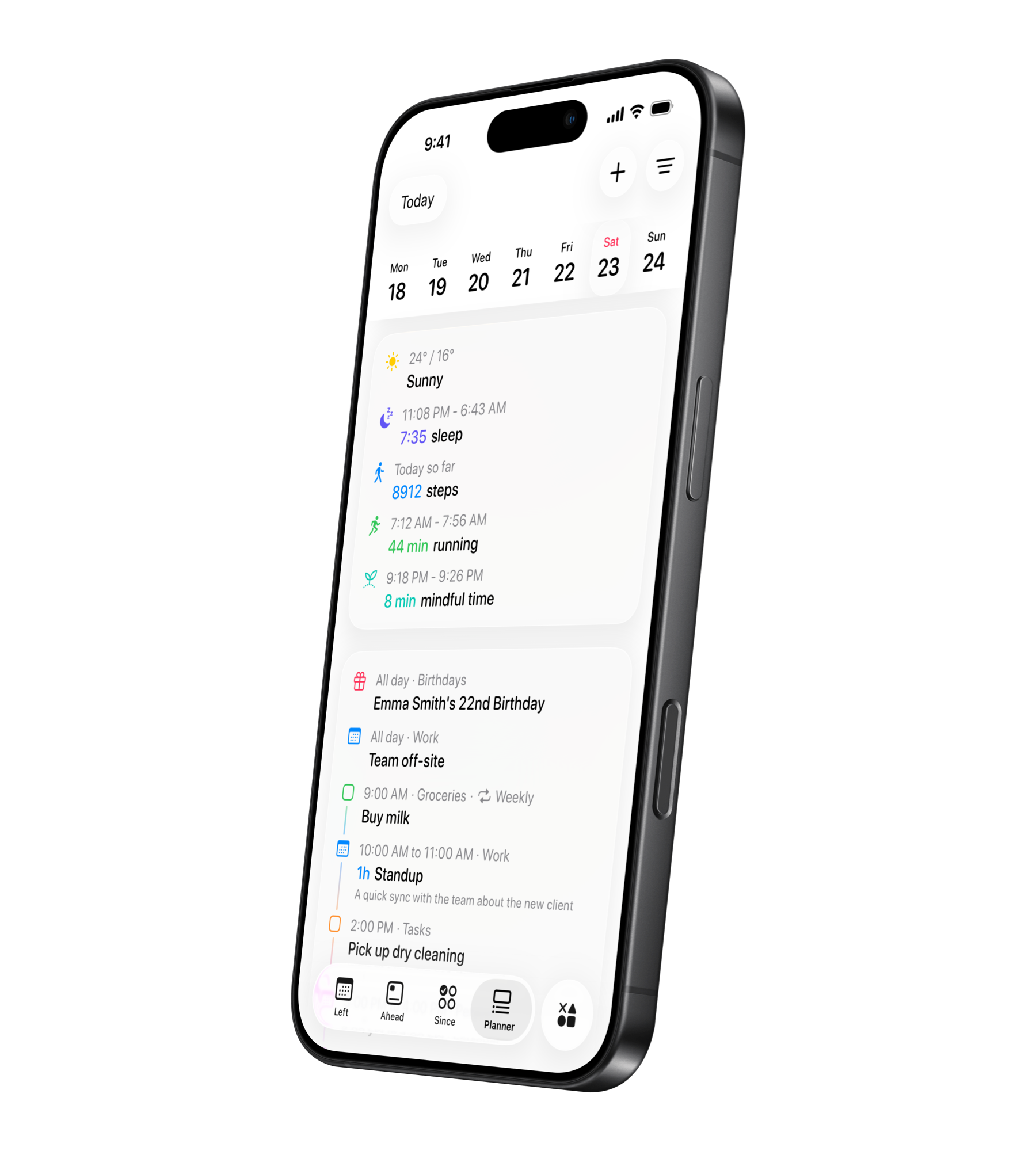 Planner timeline in Left