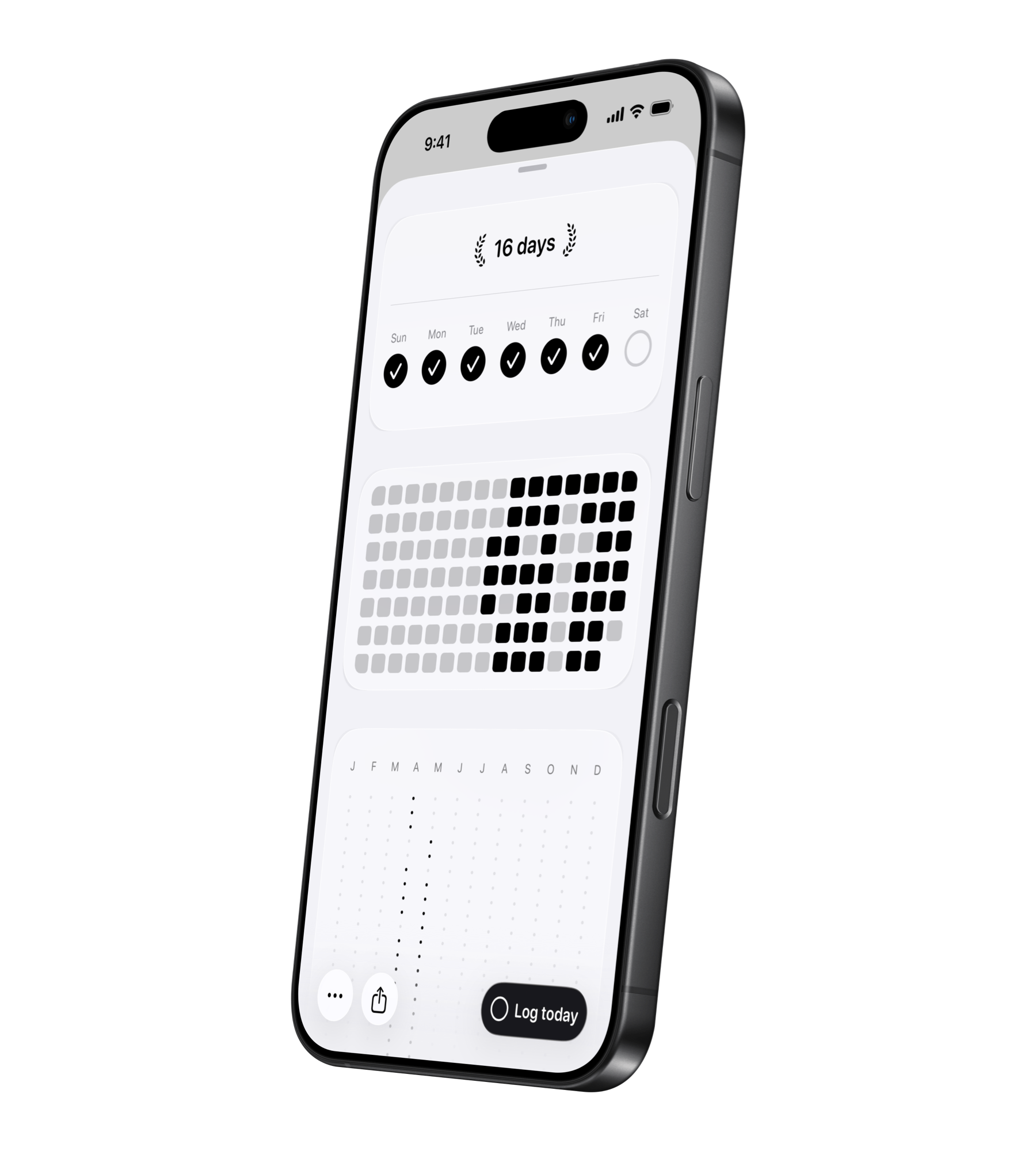 Habit tracker widgets in Left