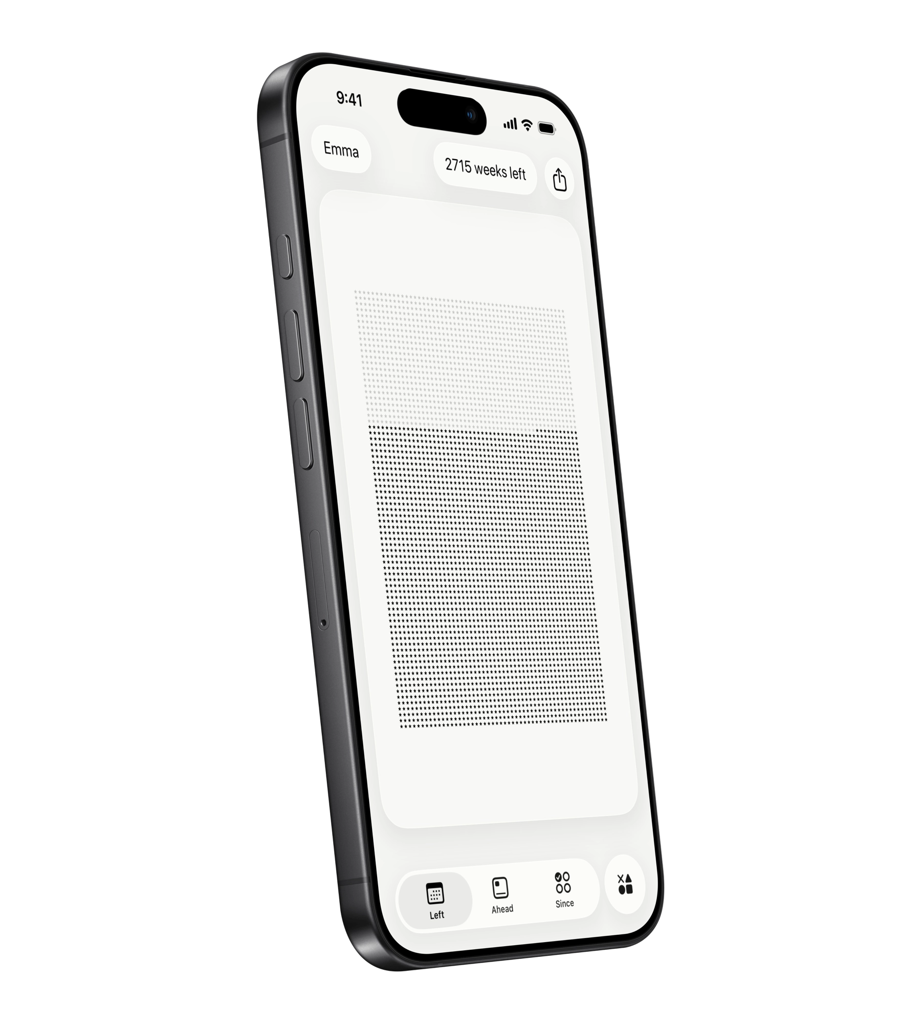 Time Left widgets for year, month, week, and day